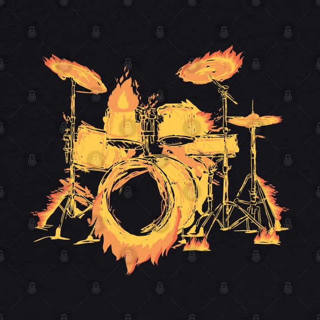 Music Note Flames, Playing Drums Is Life The Rest Is Just Details, Dibs On The Drummer, Drum Line, Musician Music Drummer Player Gift by EleganceSpace